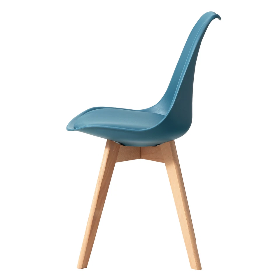 Set di 6 Sedie Tulip Design Gambe polipropilene Legno di faggio Verde - Immagine 4 di 4