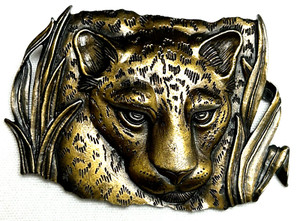 Authentic Vintage Signed JJ Jonette Jewelry 1986 Gold Plated Lion Brooch Pin (A1947) - EUC