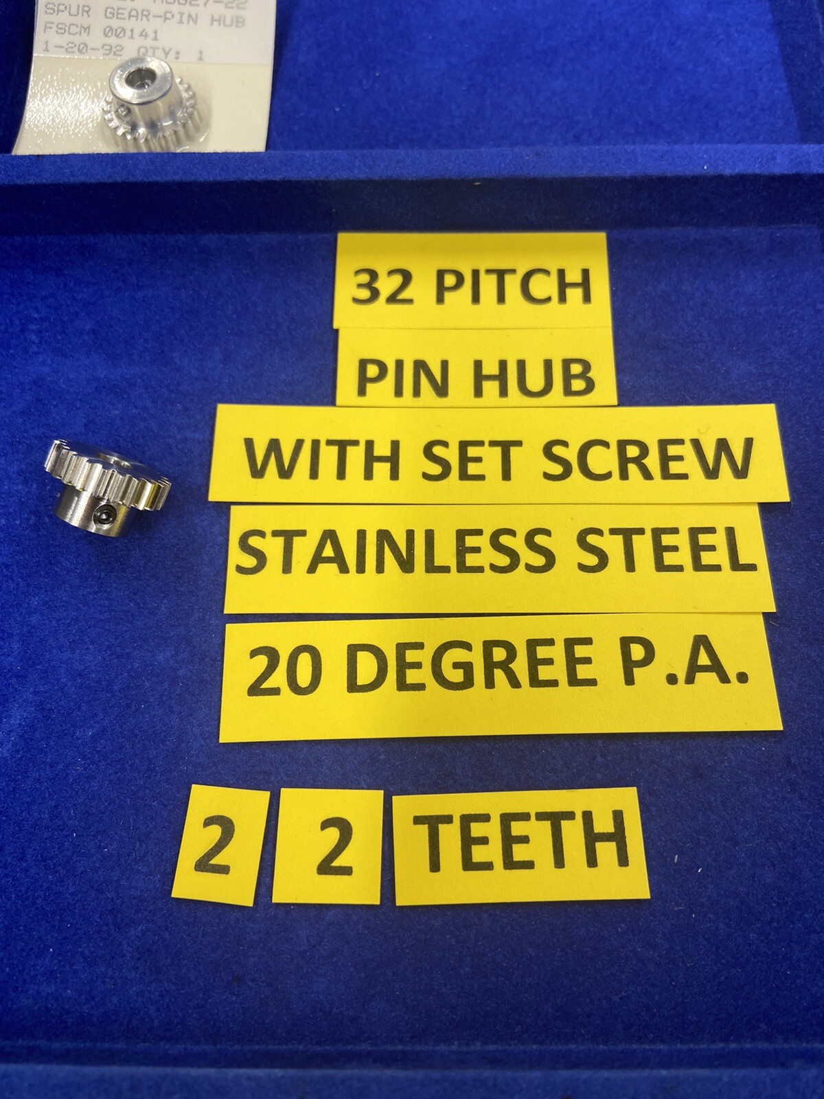 ONE PIC DESIGN STAINLESS STEEL PRECISION SPUR GEAR 32 PITCH 22 TEETH 6MM BORE