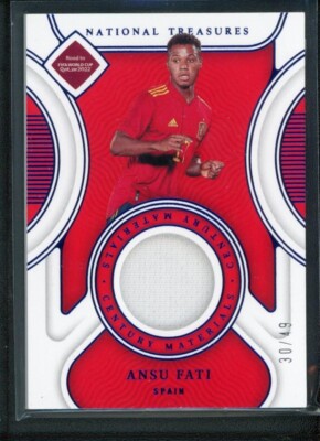 2022 ANSU FATI 30/49 JERSEY PANINI NATIONAL TREASURES FIFA ROAD TO WORLD CUP