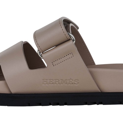 Hermes Chypre Beige Mastic Calfskin Sandal 36 / 6 New w/ Box - Picture 6 of 8