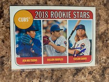 Taylor Davis Signed 2018 Topps Heritage Auto Chicago Cubs Rc # 297