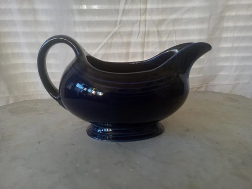 fiesta vintage cobalt gravy boat