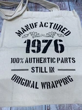 1976 Gift IdeaTote Bag! Authentic , Funny.15”x14”