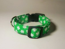 Wet Nose Designs Mini Shamrocks Dog Collar St Patricks Day Green or White Irish