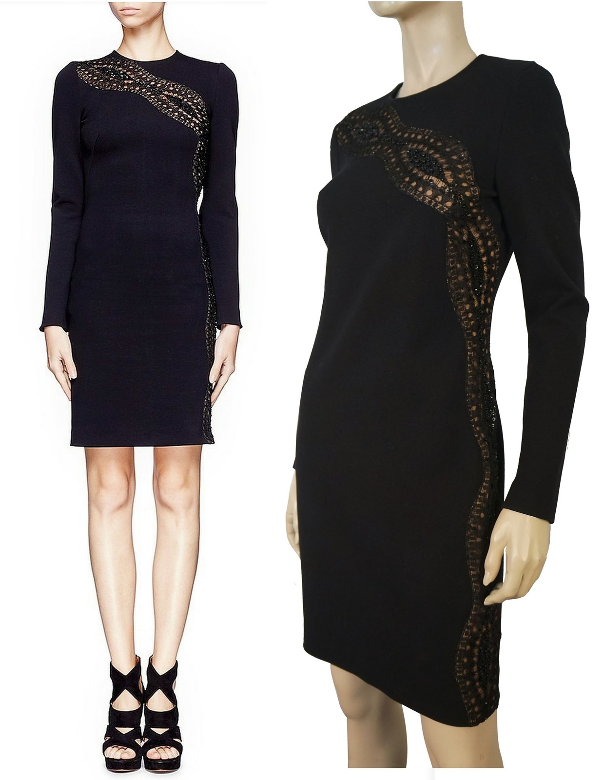 EMILIO PUCCI 6 Long Sleeve Black Lace 