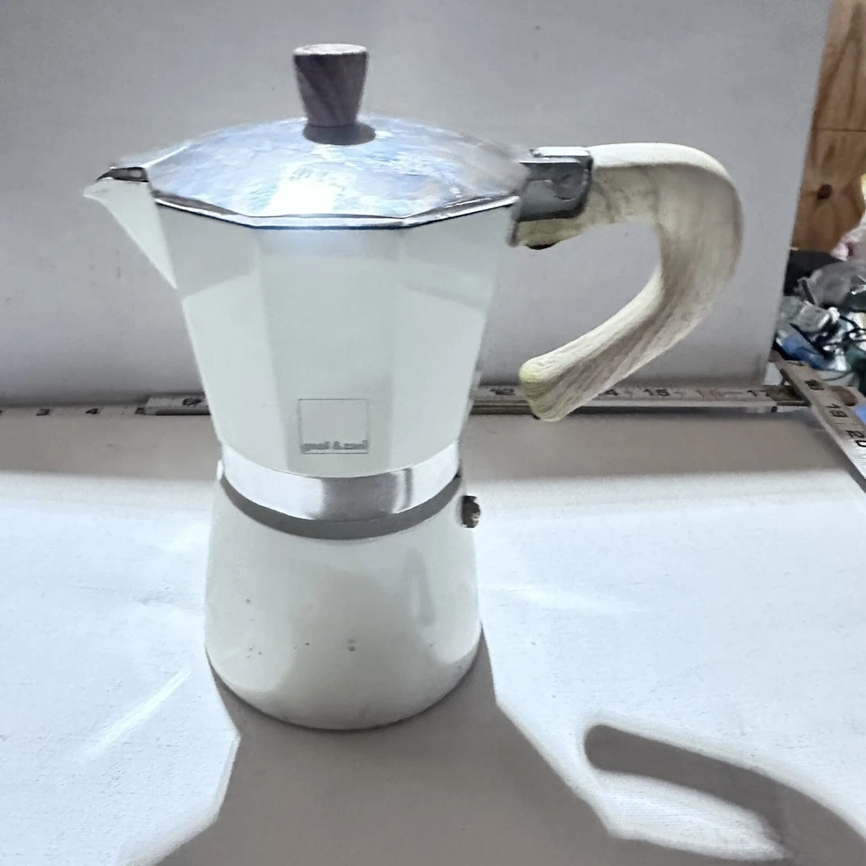 Gnali & Zani Venezia Estufa Cafetera Espresso Percoladora Blanca Moka Pot Foto 3 de 4