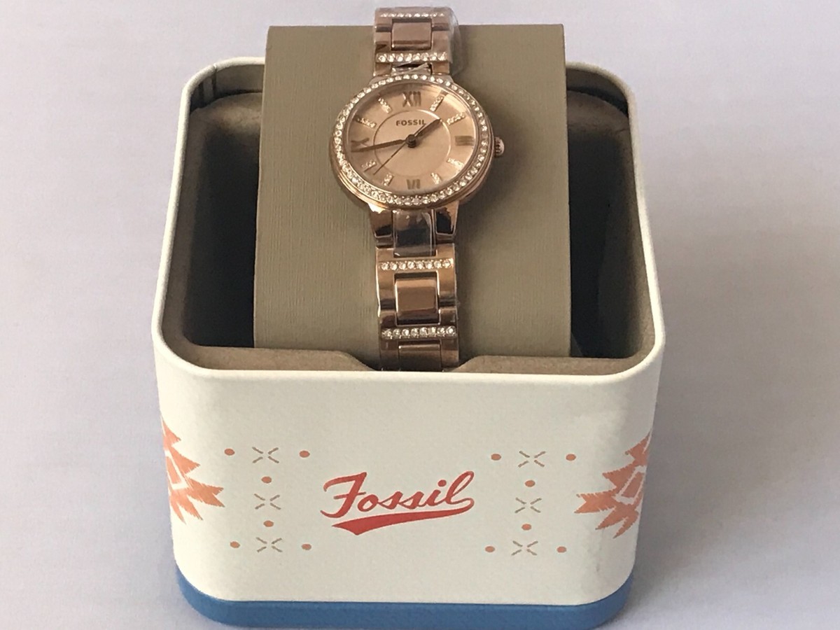 Women\'s Fossil Virginia Crystallized Rose Gold Watch Fossil Women main image 2