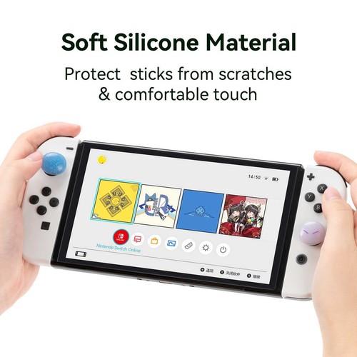 Tapas suaves de agarre para el pulgar para Nintendo Switch y Lite y cubierta de joystick OLED 4 PIEZAS Slime - Imagen 2 de 6