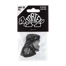 Dunlop 498P135 Tortex Jazz III XL Guitar Picks Black - 1.35 mm 12 Pack