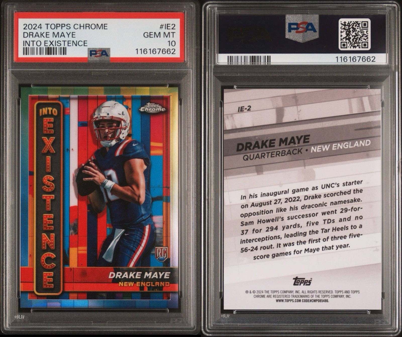 2024 Topps Chrome - Into Existence IE2 - Drake Maye RC Gem-Mint PSA-10