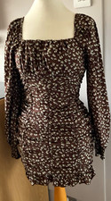Long sleeve ruched dress
