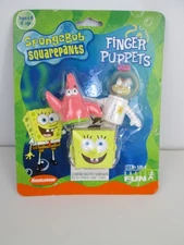 2001 Nickelodeon SpongeBob SquarePants Sandy Patrick Finger Puppets VTG NEW