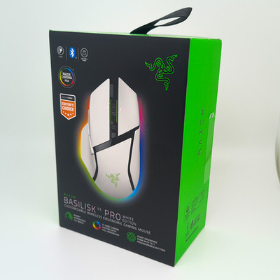 Razer Basilisk V3 Pro RGB Wireless Mercury White Gaming Maus kabellos BT