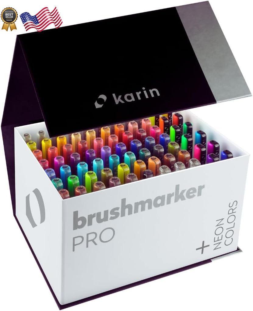 Brushmarker Pro 75Pc Mega Box plus Brush Tip Markers Set Ble