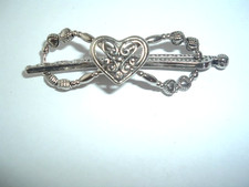 LILLA ROSE FLEXI HAIR CLIP HEART  SILVER TONE BEAD SIZE SMALL