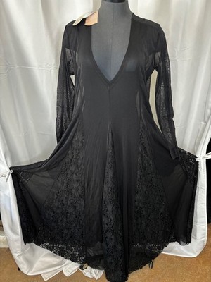 We Are HAH Hot As Hell MAMA C Sheer Mesh Lace Maxi Slip Dress Black  NWT