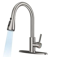 FEELSO Kitchen Faucets with Pull Down Sprayer, High Arc Stainless S... Fast Ship