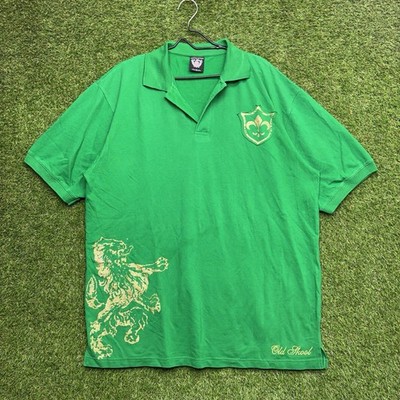 Old Skool Y2k Shirt Mens 3XL Polo Embroidered Short Sleeve Casual Preppy 90s
