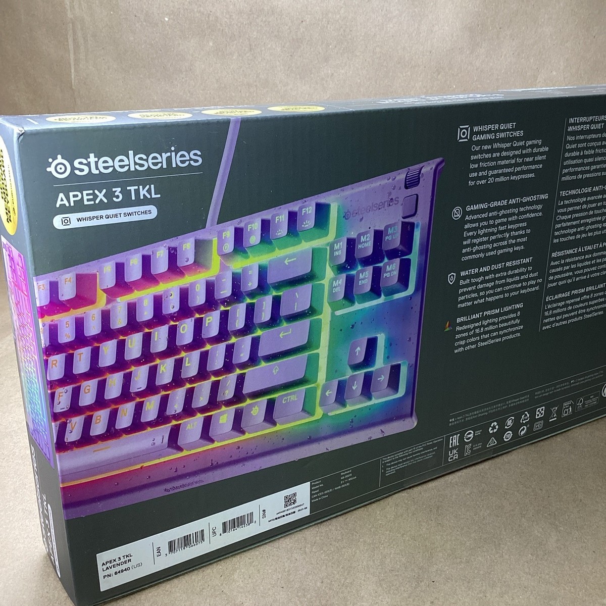 SteelSeries - Apex 3 TKL Wired Gaming Keyboard LAVENDER 64940 | eBay