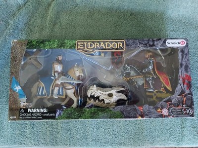 Rare Retired Schleich Eldrador #42220 Two Kings On Horseback With Dragon Skull