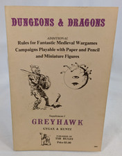 Supplément original Donjons et Dragons I Greyhawk SC (TSR, 1977) - 7e tirage