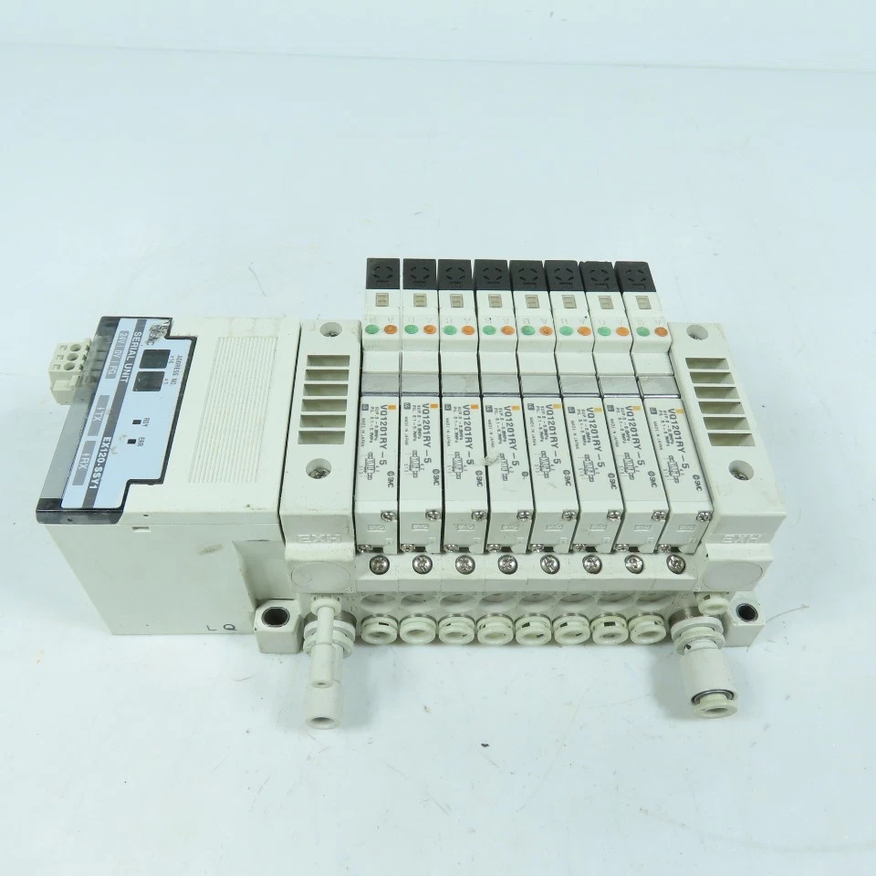 SMC VQ1201RY-5 EX120-SSY1 Électrovanne Collecteur 8-Station 24VDC Serial Unité - Photo 1/4