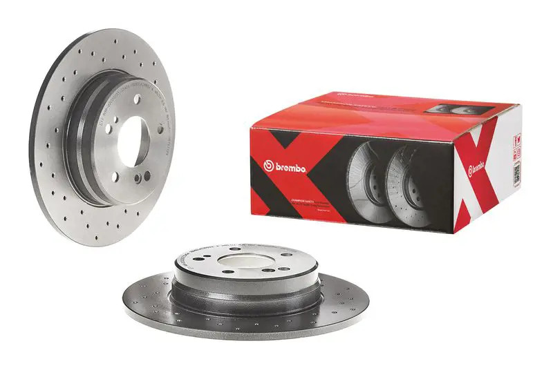 Für BREMBO 08.7211.2X Brake disc Xtra 1pcs full/perforated 08.7211.2X Rear MERC - Bild 3