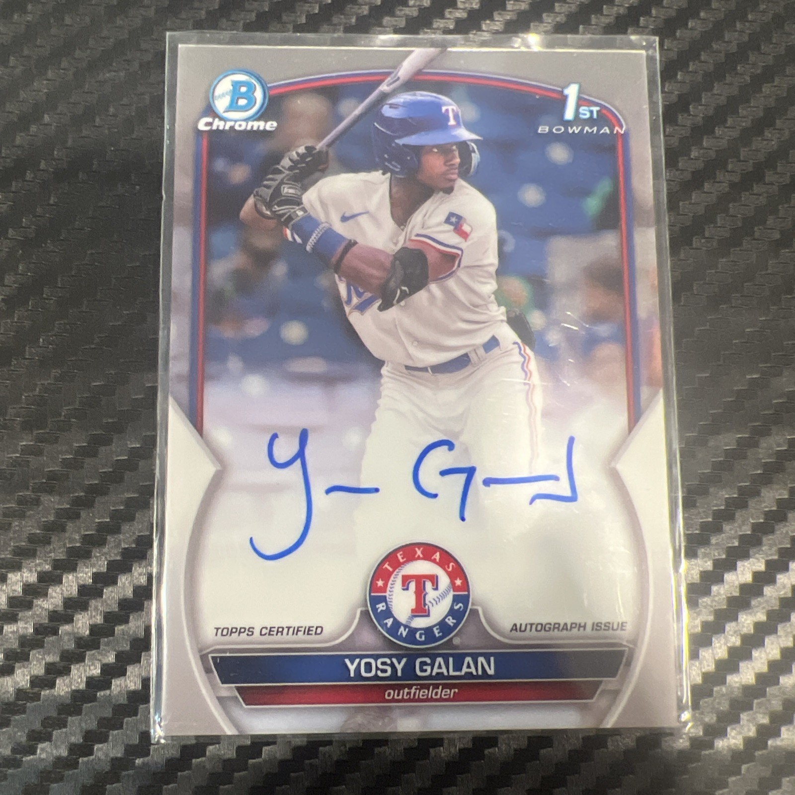 2023 Bowman 1st Chrome - Yosy Galan AUTO #BCP-221 (RC) Texas Rangers