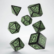 Dice Set - Celtic 3D Revised - Black & Green