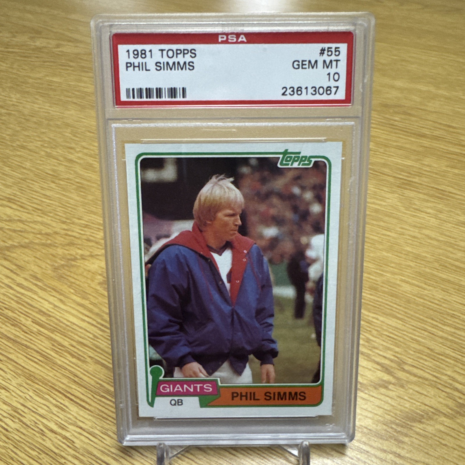 1981 Topps Football #55 Phil Simms PSA 10 GEM MINT POP 21 2nd Year Scarce Card!