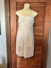 Cosabella Sheer Lace Babydoll Chemise Nightgown Large Slip Dress