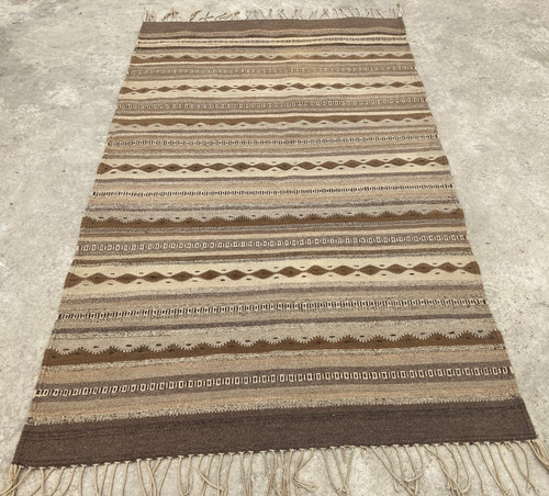 Vintage Traditional Handmade Beautiful Turkish Strip Kilim Floor Rug 192x117 cm