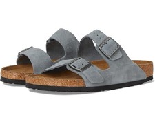 Birkenstock Arizona Soft Footbed Suede Sandals in Basalt Gray Model 1029790