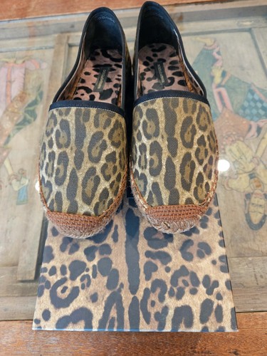 DOLCE & GABBANA Leopard Print Espadrilles Women’s Size 37-37.5