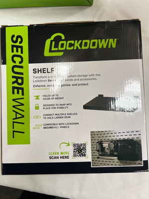 Lockdown Securewall Shelf with 40 Pound Capacity, Solid Steel Construction,