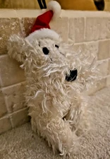 Vintage Russ Berrie & Co Curly The Christmas Dog 7" Plush Stuffed Animal 1990s