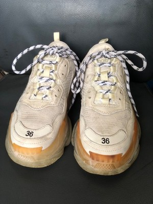 Balenciaga Triple S White Leather Women's Sneakers Size 36 | eBay