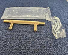  QTY 9 Gold Kitchen Cabinet Pulls Stainless Steel Drawer T Bar Handles