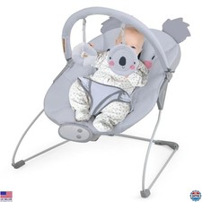 BABY JOY Portable Baby Bouncer Seat with Vibration, Music  3-Point Harness,