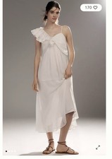 Anthropologie Let Me Be Asymmetrical Ruffle Midi Dress Bridal Ethereal White