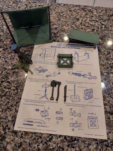 Vintage GI Joe - 1984 Bivouac Battle Station Hasbro Almost Complete Blue Prints