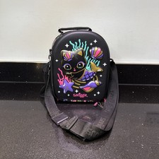 SMIGGLE Hey There Mermaid Kitty Cat Hardtop Black Lunch Sandwich Box Bag + Strap