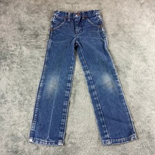 Wrangler Boys Slim Fit Jeans Medium Wash Blue Denim Size 6 Adjustable