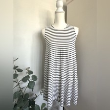American Eagle White and Black Striped Cut Out Back Dress Size XXS