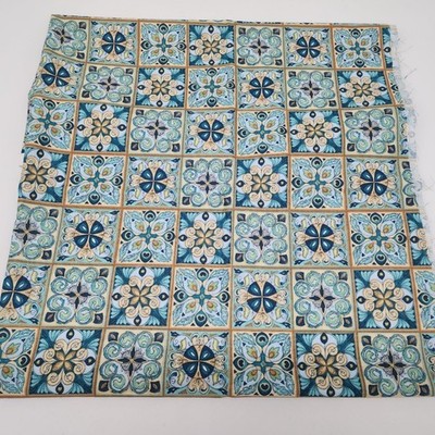 Quilting Craft Fabric Blue Cream Patchwork Wilmington Majestic Beauties 1yd-6''