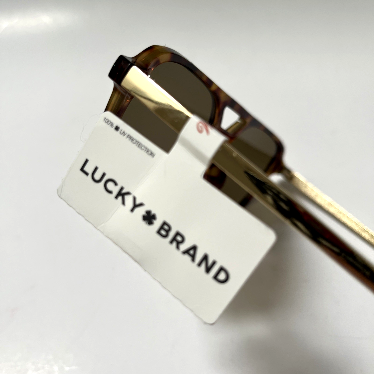 New LUCKY BRAND Double Bridge Aviator Sunglasses Tortoise Shell