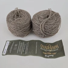 2 Skeins Cascade Yarn 220 Fingering Color Doeskin Heather 100% Wool Peru 273 yds