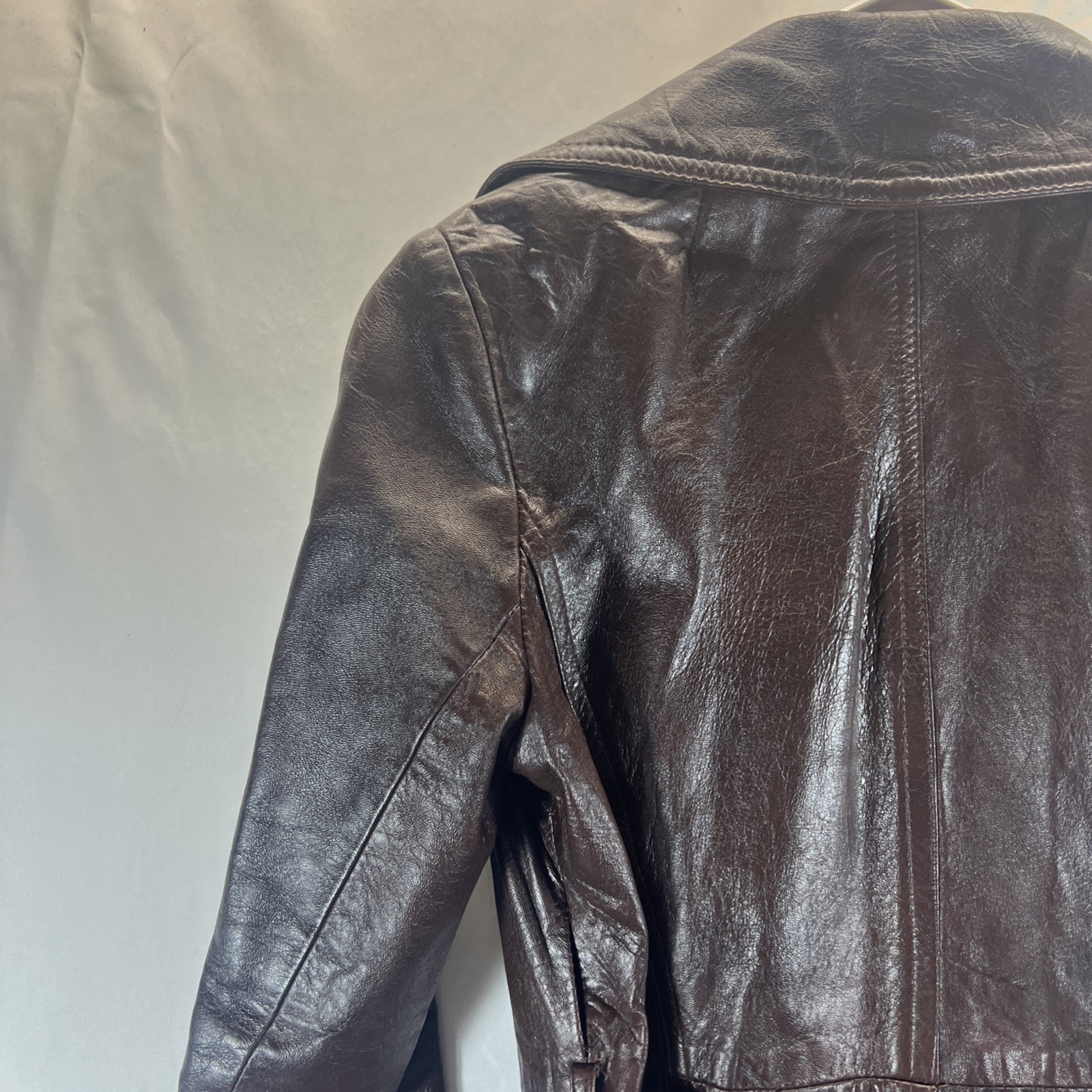 Berman's Brown Full Button Collared Belted Long L… - image 18