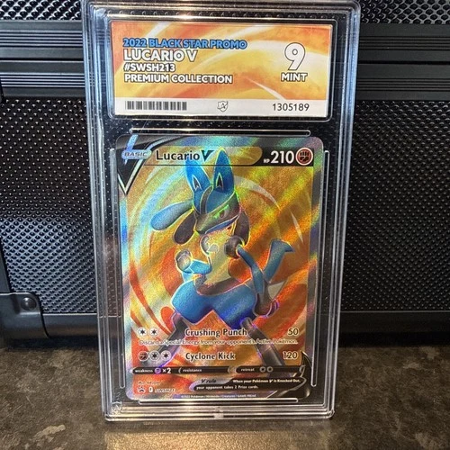 Pokemon Card - lucario full art V SWSH213 Black star promo ACE 9